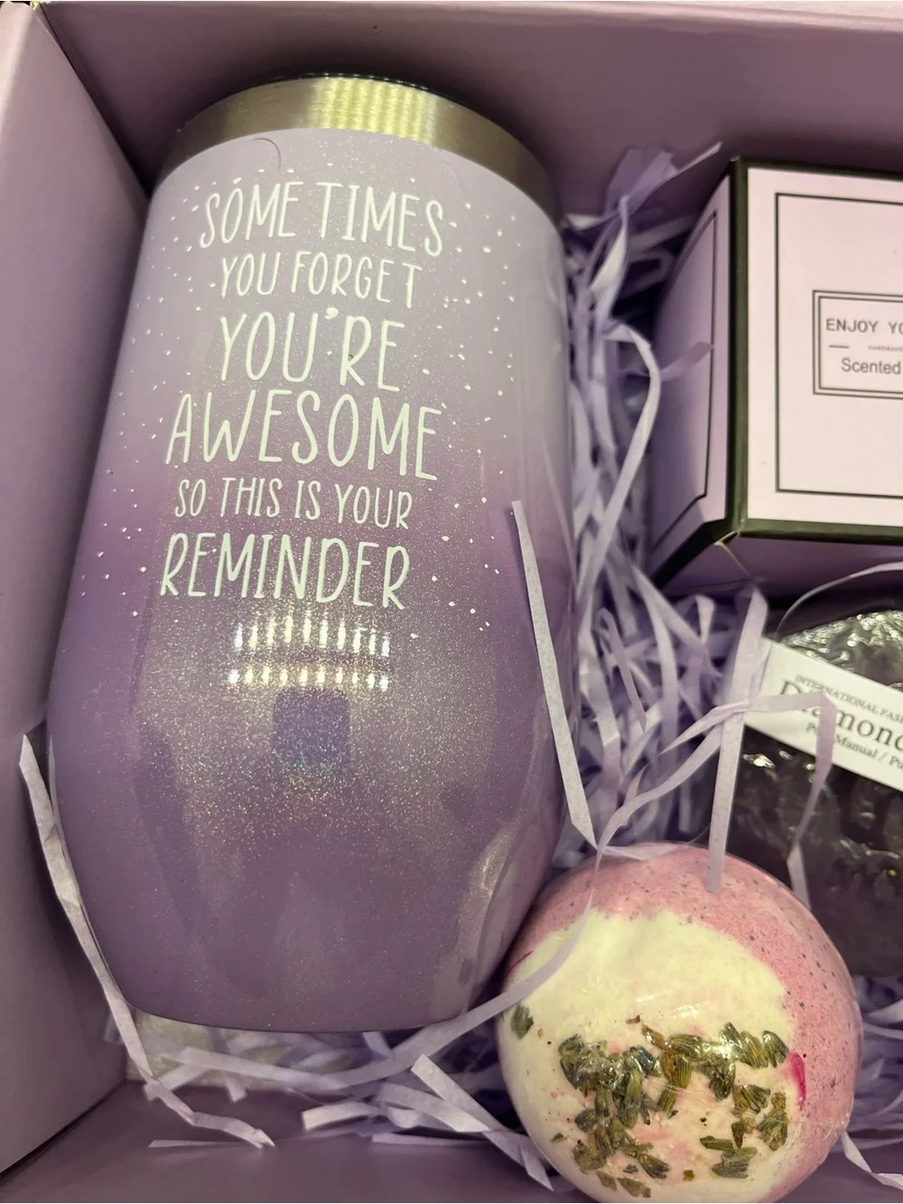 Just For You Lavender Bath Gift Set with Tumbler